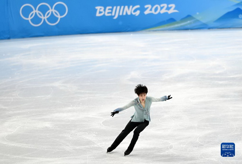 2月8日，中國選手金博洋在比賽中。